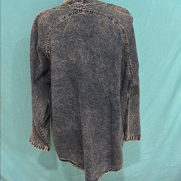 Vintage Denim Cardigan with Gold Embroidery - Picture 6 of 11